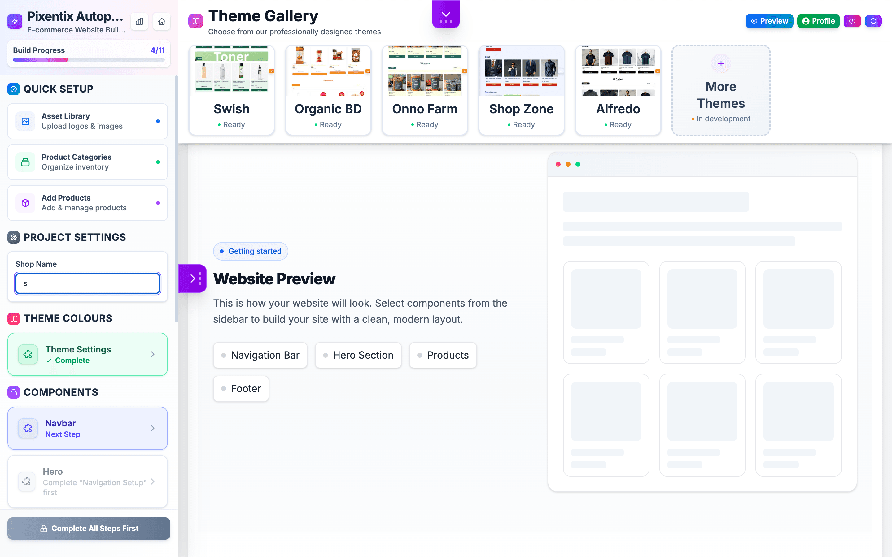 Pixentix Auto Pilot - E-commerce Website Builder